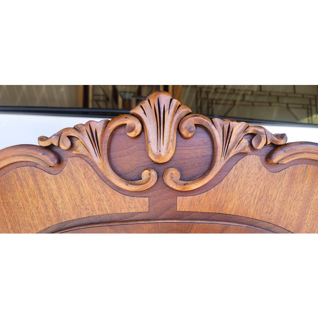 Auburn Antique 1920s Walnut Spanish Revival China Cabinet Bookcase For Sale - Image 8 of 10