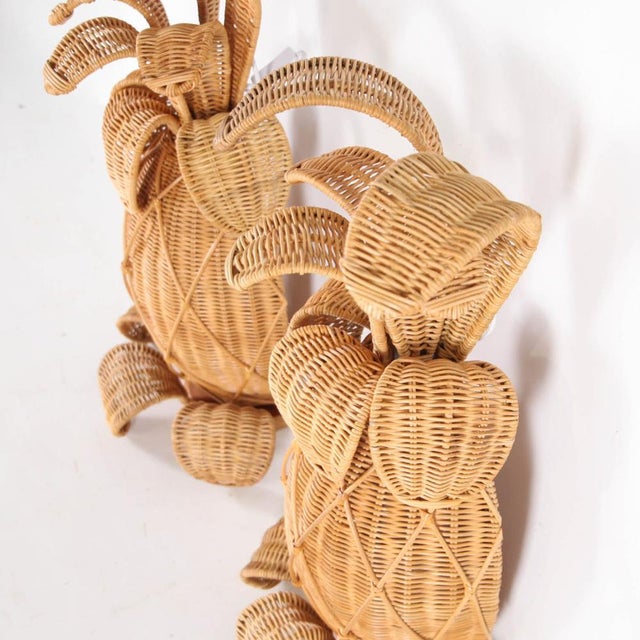 Pineapple Wicker Sconces, Set of 2 For Sale - Image 10 of 16
