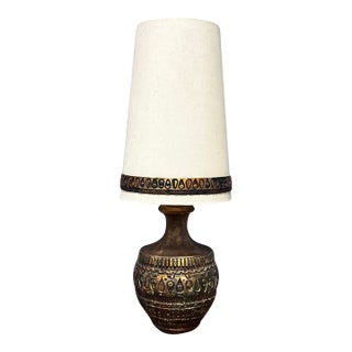 Vintage Brutalist Style Ceramic Table Lamp, Attributed to Bitossi For Sale