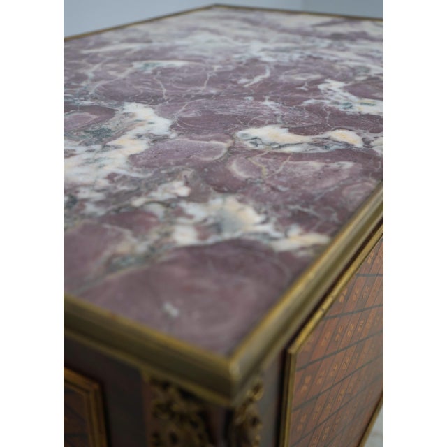 Louis XVI Vintage Marble Top Bar Cabinet For Sale - Image 12 of 16