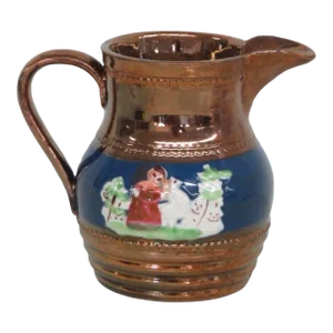 Staffordshire England Ceramic Copper Luster Small Pitcher Creamer