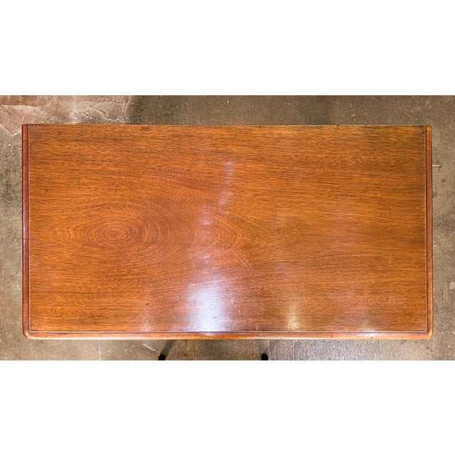 English Writing Desk or Side Table of Mahogany With Two Drawers on Casters For Sale - Image 11 of 11