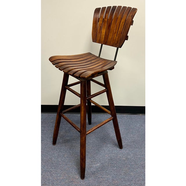 Arthur Umanoff Mid Century Swivel Bar Stools - A Pair For Sale In New York - Image 6 of 12