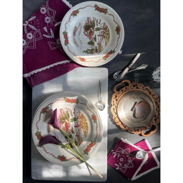 1940s Norwegian Figgjo Flint 10 1/8” Dinner Plates - Set of Seven (7) For Sale In Chicago - Image 6 of 8