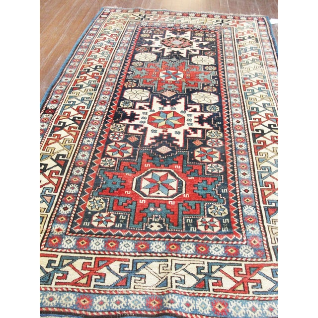Antique Caucasian Lesghi Star Rug3'3" X 5'8" For Sale In Chicago - Image 6 of 8