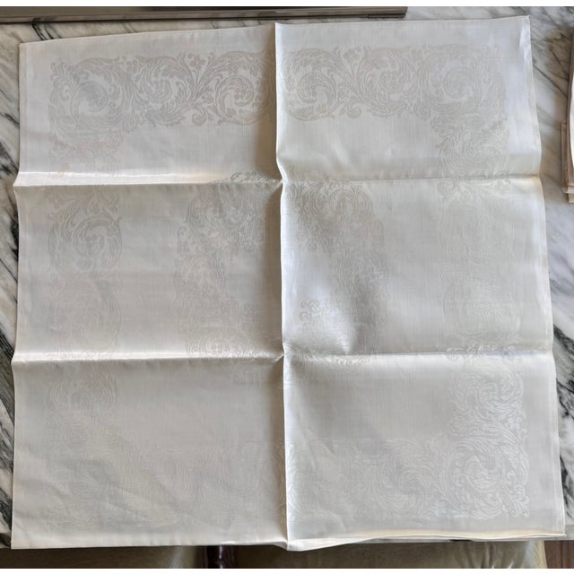 Made in Ireland Mid-Century Fine Damask Napkins - Set of 6 + 1 For Sale - Image 9 of 17