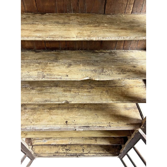 Wood Mid 20th Century Vintage Colonial Narrow Vitrine Cabinet For Sale - Image 7 of 8