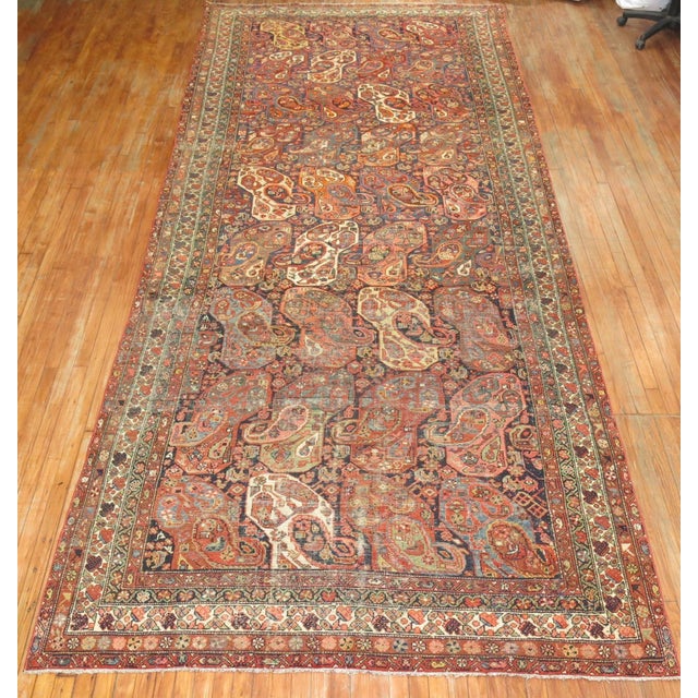 Red Early 20th Century Zabihi Collection Persian Corridor Carpet - 6'5" x 15'10" For Sale - Image 8 of 10
