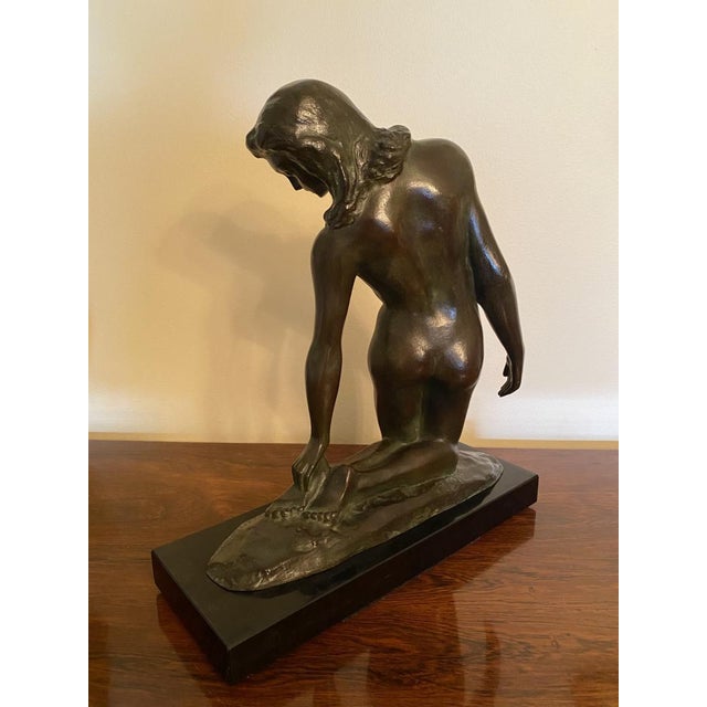 Early 20th Century Serge Zelikson 1930's Kneeling Nude Sculpture For Sale - Image 5 of 5