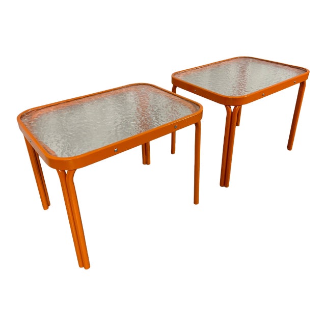 1960s Brown Jordan "Tamiami" Style Side Tables - Set of 2, Attributed For Sale