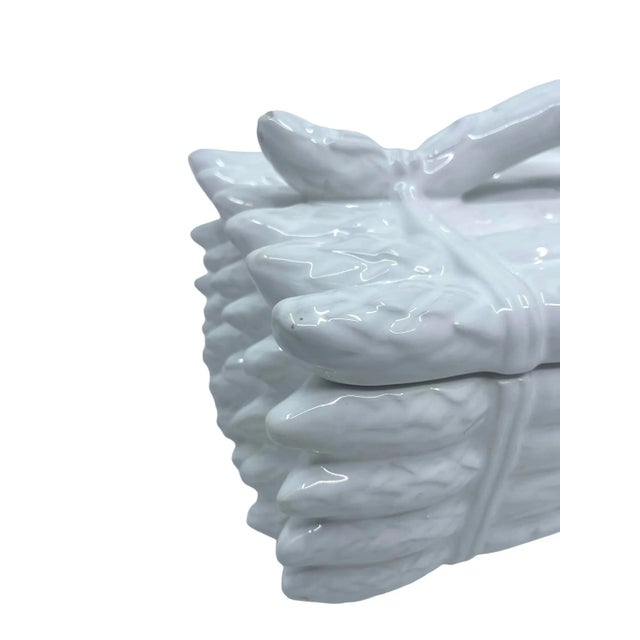 1970s Vintage Decorative Asparagus Covered Dish Made in Portugal For Sale In New York - Image 6 of 11