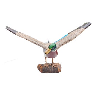 Wooden Carved Duck, Large, 1980s For Sale
