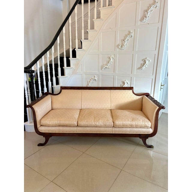 A fine quality late 19th-century Regency style mahogany sofa of elegant classical form beautifully executed with...