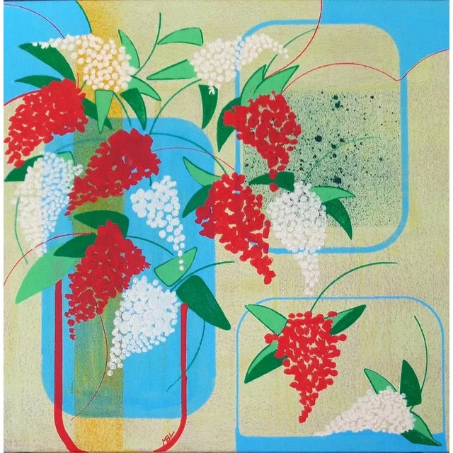 Brigitte Mathé, Bouquet Spring 5, 2021, Acrylic on Canvas, in New conditions. This piece is attributed to the mentioned...