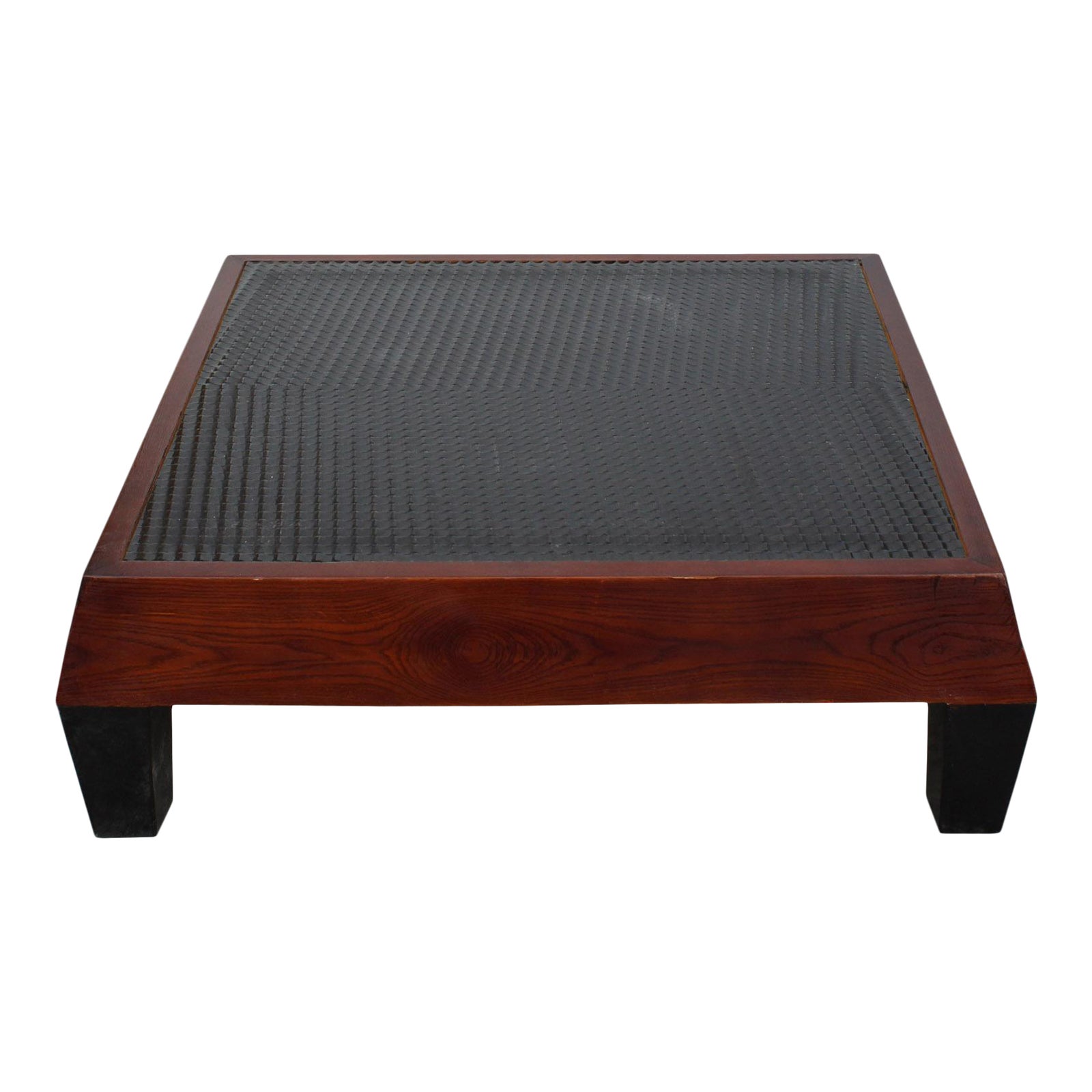Brown Contemporary Black Geometric Pattern Square Straight Legs Coffee Table Chairish