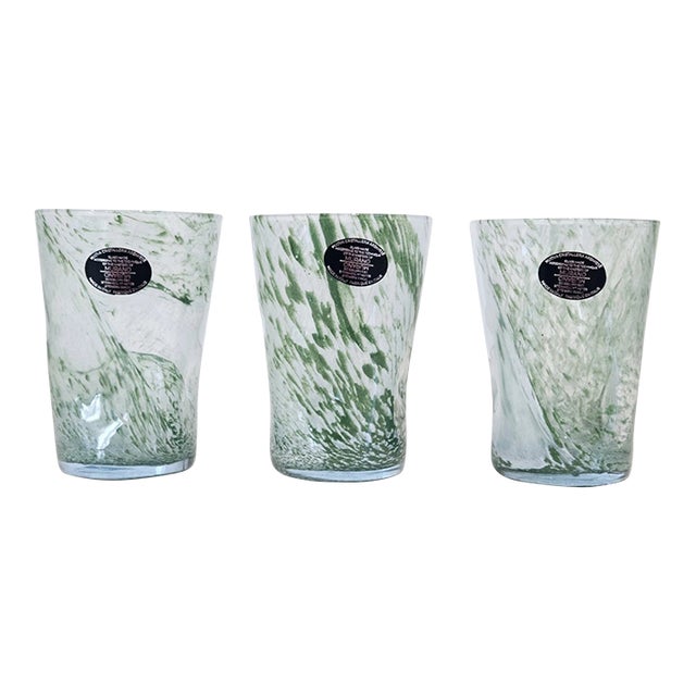 Murano Style Italian Art Glass Tumblers-Set of 3 For Sale
