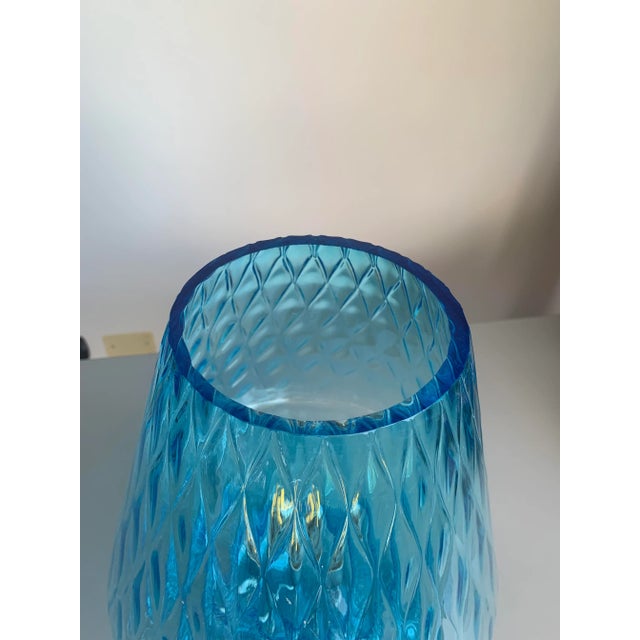 Light-Blue Murano Style Glass with Ballotton Lamp from Simoeng For Sale - Image 6 of 10