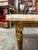 English 1970s Gold Painted Wooden Coffee Table With Cream Colored Marble Slab Top For Sale - Image 3 of 9