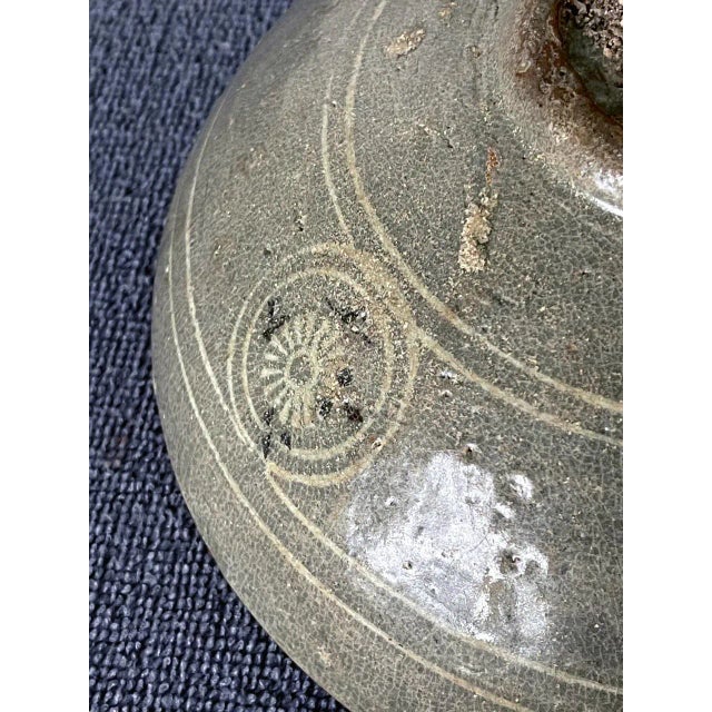 Korean Ceramic Celadon Bowl with Slip Inlay Goryeo Dynasty For Sale - Image 10 of 13