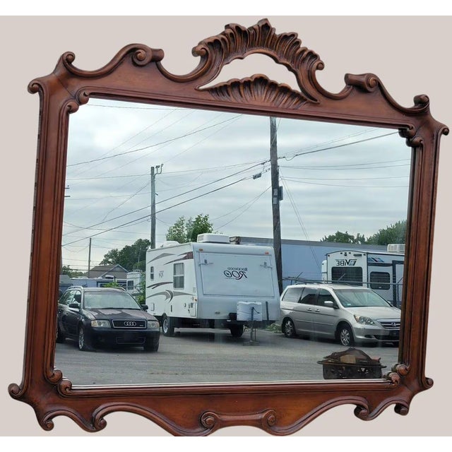 20th Century Italian Beechwood Carved Wall Mirror For Sale In Philadelphia - Image 6 of 9