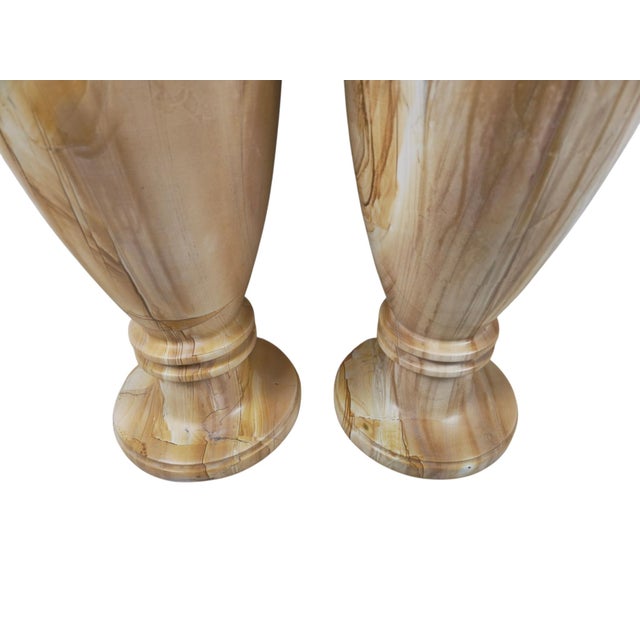 1980s Decorative Marble Vases with Teakwood, 1980, Set of 2 For Sale - Image 5 of 8