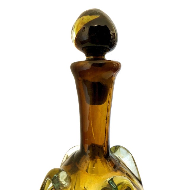 Mid-Century Modern Mid 20th Century Mid-Century Modern Murano “Pulled Loop” Style Art Glass Decanter For Sale - Image 3 of 6