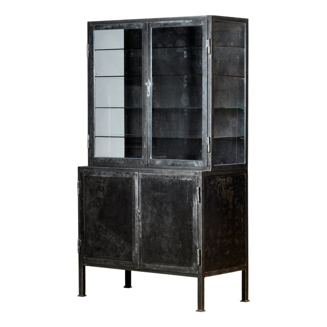 Polished Iron Medicine Cabinet, 1930s For Sale
