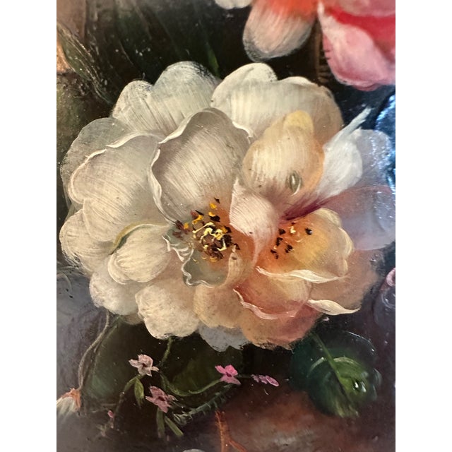 Vintage Floral Still Life Paintings in Giltwood Frames -a Pair For Sale In Philadelphia - Image 6 of 12