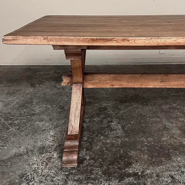 Rustic Trestle Dining Table in Solid Oak For Sale - Image 12 of 12