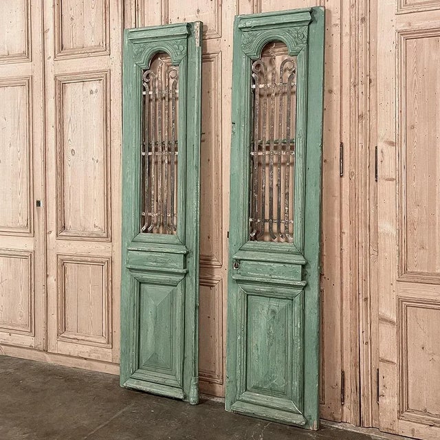 Pair 19th Century Exterior French Doors with Wrought Iron will make the perfect choice to make an entryway unique, or to...