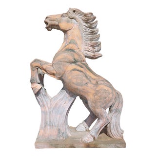 Life-Size Pink Horse Sculpture, 1960s, Marble For Sale