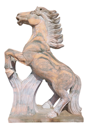 Life-Size Pink Horse Sculpture, 1960s, Marble