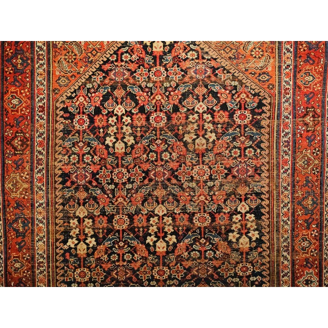 Antique Malayer Gallery Rug, Hand-Knotted Wool, Allover Geometric Pattern, Navy & Red, 6x12 For Sale - Image 11 of 14