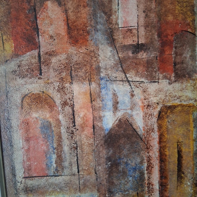 Abstract Vintage Abstract Oil on Masonite by British/Canadian Artist Frank Barry 1960s For Sale - Image 3 of 5