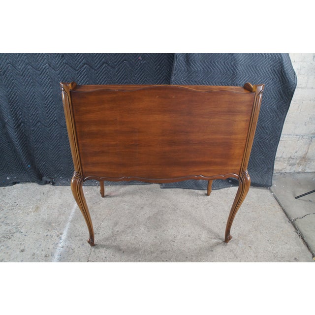 Late 20th Century National Mt Airy French Provincial Louis XV Walnut Writing Desk W Mirror & Light For Sale - Image 14 of 15