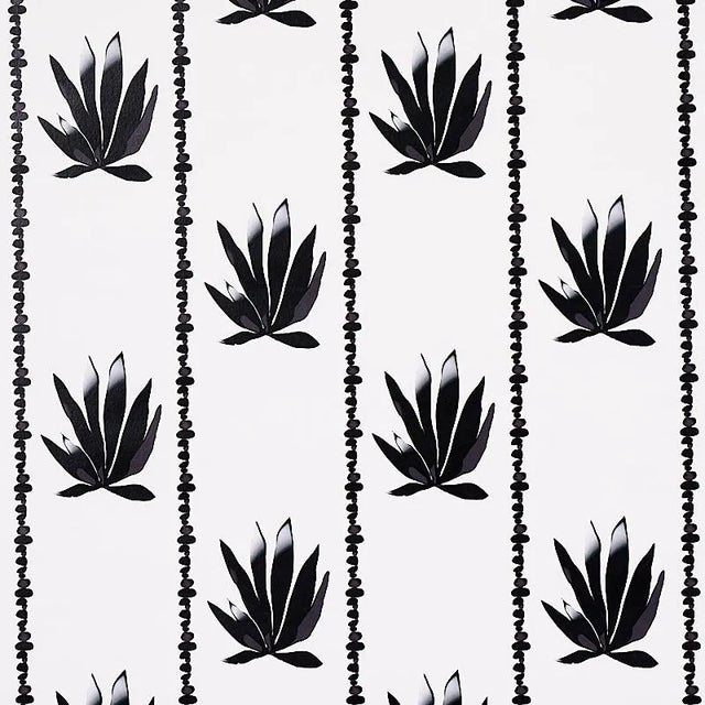 Sample - Schumacher X Peg Norriss Agave Stripe Wallpaper in Parchment For Sale