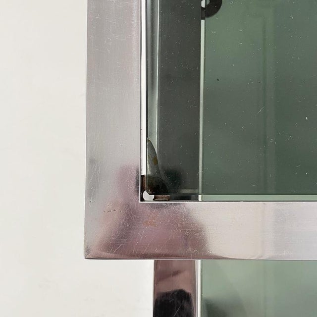 Italian Modern Trio of Coffee Tables in Smoked Glass and Metal, 1980s For Sale - Image 10 of 18