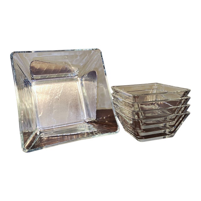 Wendell August Forge Hammered Metal & Glass Serving Set – Mid‑Century, Made in Usa (Est. 1923) For Sale