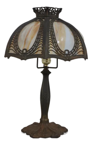 Vintage Early 1900’s Slag Glass Table Lamp