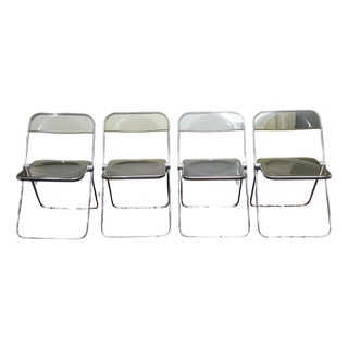 Space Age Plia Folding Chairs by Giancarlo Piretti for Castelli, 1960s, Set of 4 For Sale
