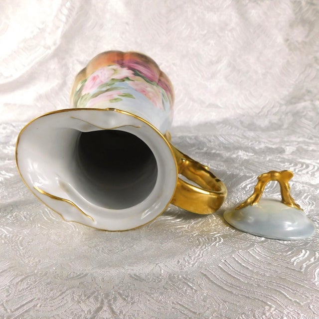 1920s Signed Floral Chocolate Pot With Lid For Sale - Image 14 of 14