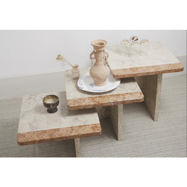 Postmodern Marble Nesting Tables, 1980s, Set of 3 For Sale - Image 12 of 18