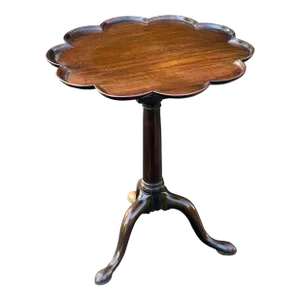 Antique Scalloped Birdcage Tilt Top Table