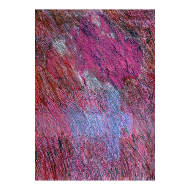 Vintage Magenta Abstract by Maureen Fenton-Hansen For Sale