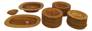 Terracotta Colored Ceramic Margherita Dinner Service by Antonia Campi for Richard Ginori, Italy, 1960s, Set of 57