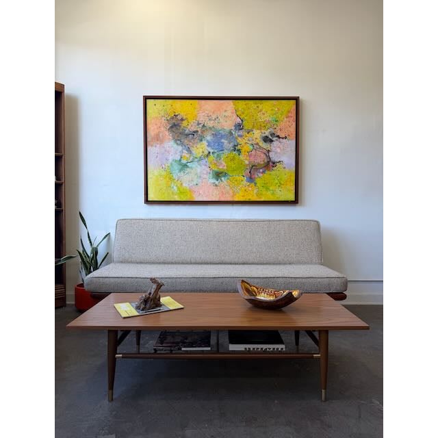Brown Vintage Refurbished Walnut Coffee Table For Sale - Image 8 of 11