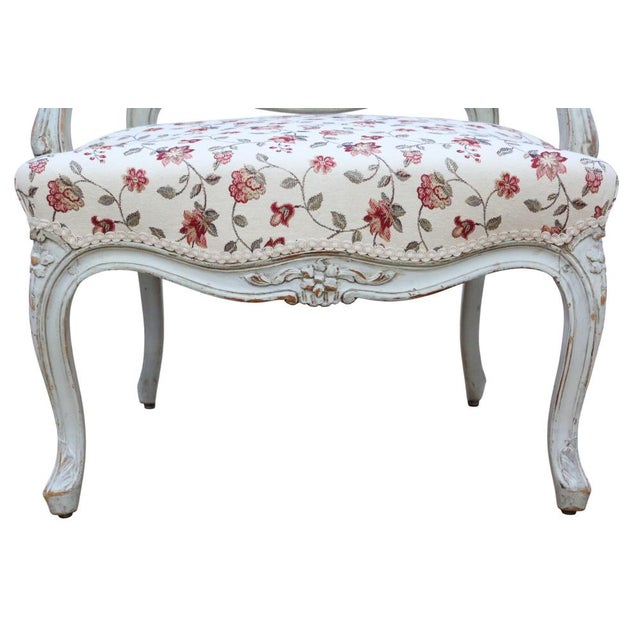 Wood Antique French Painted Armchairs, 1900, Set of 2 For Sale - Image 7 of 11