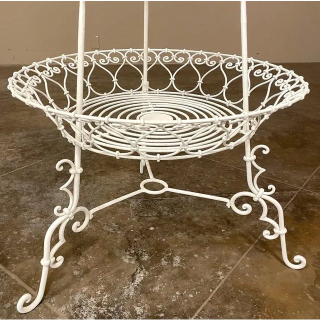 Antique Country French Wrought Iron Triple-Tier Plant Stand ~ Jardiniere For Sale - Image 9 of 13