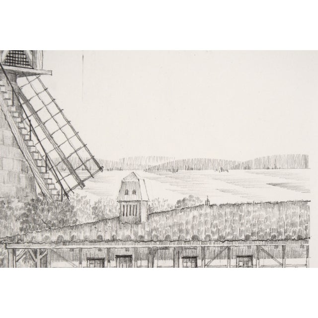 Drawing/Sketching Materials Cal Nord, Denmark - Hyper Realistic Windmill Illustration by M Mayer For Sale - Image 7 of 12