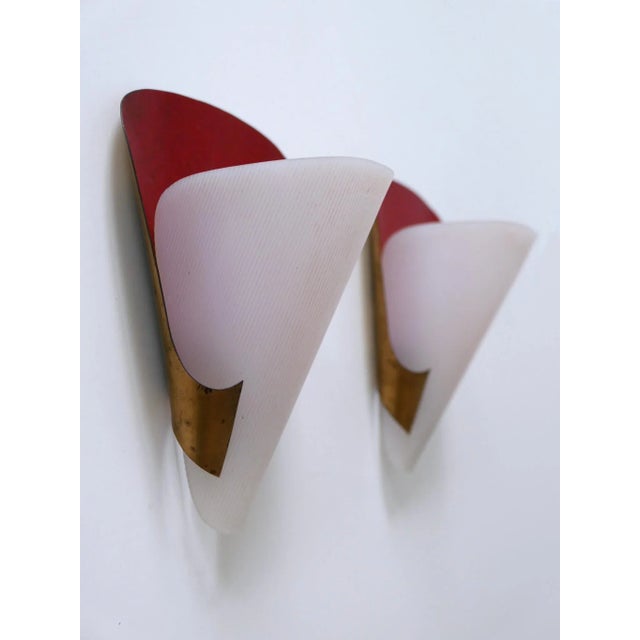 Mid-Century Modern German Brass & Acrylic Glass Sconces, 1960s, Set of 2 For Sale - Image 15 of 18